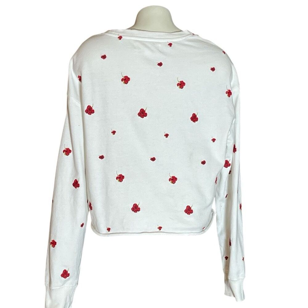 Spiritual Gangster Mazzy Cropped Floral Embroidered Sweatshirt Sz‎ M - Picture 3 of 5